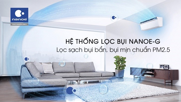 Điều hòa Panasonic Inverter 1 HP CU/CS-VU9UKH-8 đời mới được trang bị tính năng lọc bụi hiện đại Nanoe-G